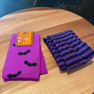 NWTS Claire's Purple/Bat and Purple/Black Striped Knee HighSocks
